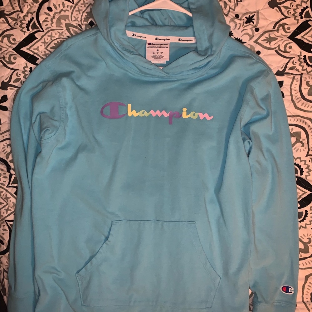 Light blue Champion hoodie